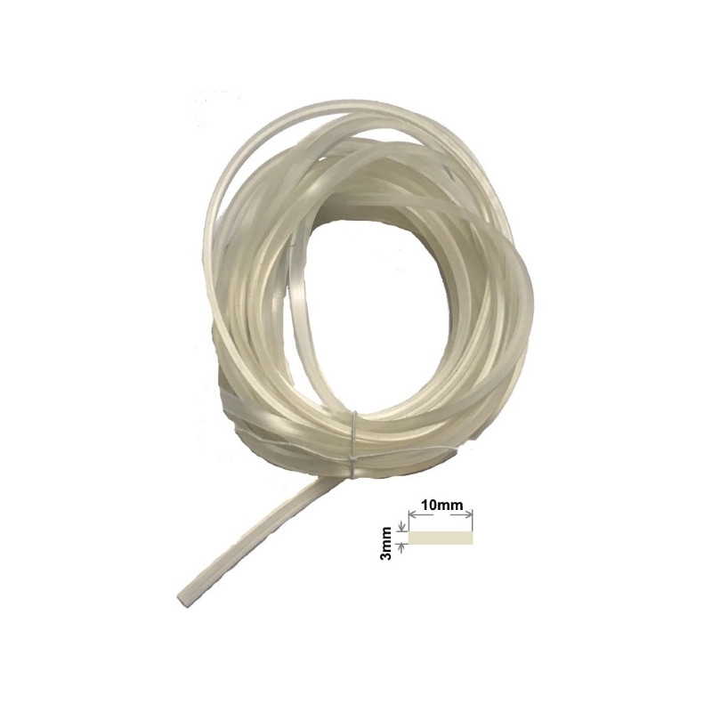 SIL0310  Profilo guarnizione in gomma silicone trasp 65 SH  dim 3x10 mm