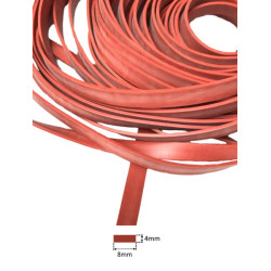 SIL048R  Profilo guarnizione in gomma silicone rosso SH 60  dim 4 x 8 mm