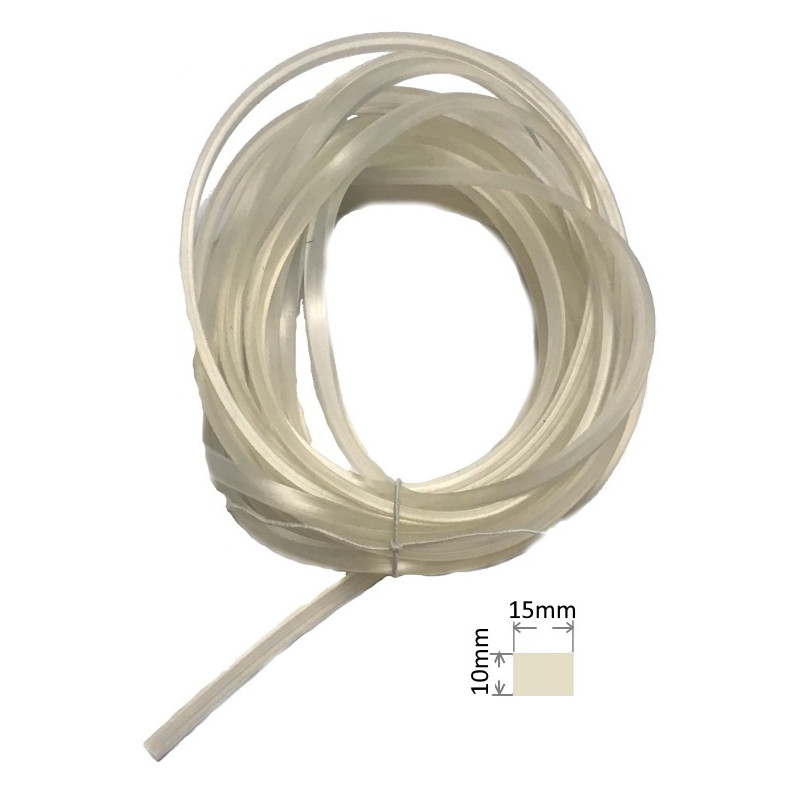 SIL15-10TR  Profilo in gomma silicone trasp  60 SH  dim 15x10 mm