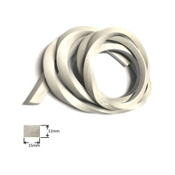 SIL1512M  Profilo in silicone espanso bianco per alte temperature dim 15 X 12 mm