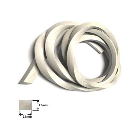 SIL1512M  Profilo in silicone espanso bianco per alte temperature dim 15 X 12 mm