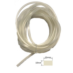 SIL25-10 TR  Profilo guarnizione in gomma silicone trasp  65 SH dim 25X10mm