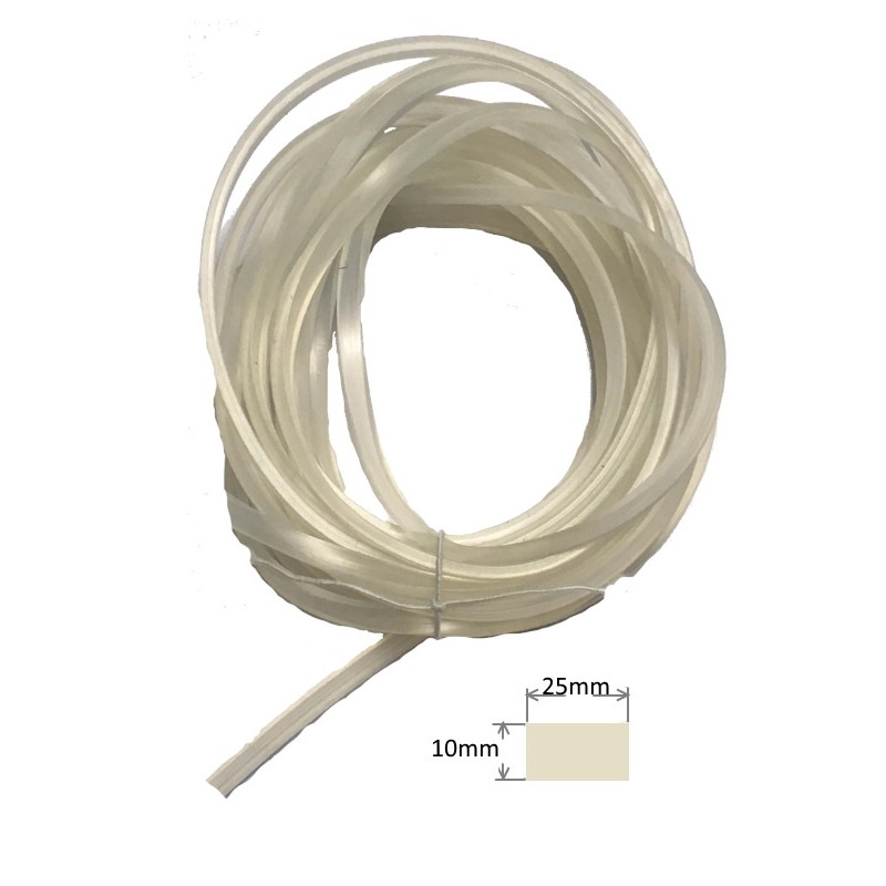 SIL25-10 TR  Profilo guarnizione in gomma silicone trasp  65 SH dim 25X10mm