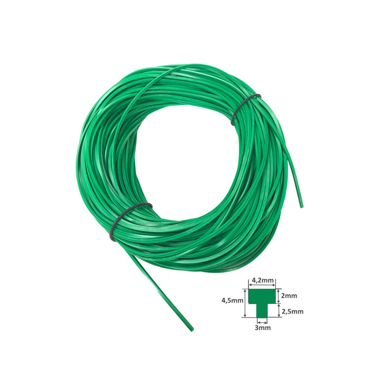 SIL70T445   Profilo guarnizione silicone Verde 70 SH  T  4,2 X 4,5 X 3 mm
