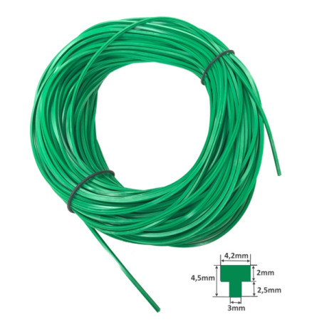 SIL70T445   Profilo guarnizione silicone Verde 70 SH  T  4,2 X 4,5 X 3 mm