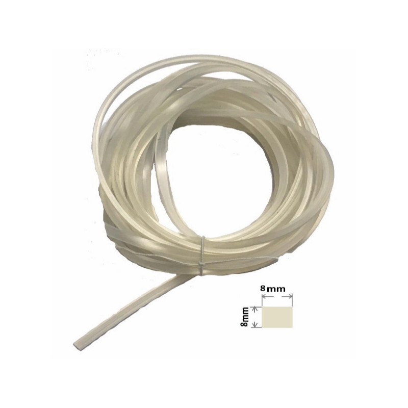 SIL8-8TR  Profilo guarnizione in gomma silicone FDA SH 60  8 x 8mm