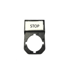 STOPLABEL  Targhetta per pulsante  D 22 con scritta   STOP