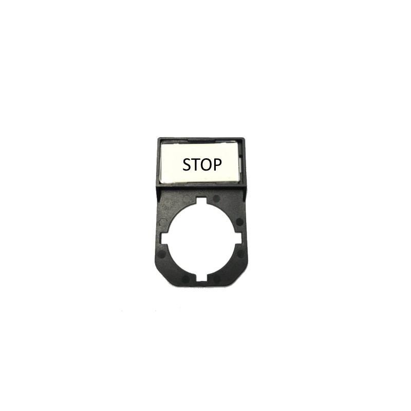STOPLABEL  Targhetta per pulsante  D 22 con scritta   STOP