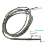 TCJ404A20   Termocoppia tipo  J  liscia norme Din giunto caldo isolato DG 4mm LG 40mm  cavo TTS  LC 2 mtl STD