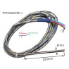 TCJ6100A3TTS  Termocoppia tipo  J liscia norme DIN giunto caldo isolato DG 6mm LG 100mm Cavo TTS LC 3M   molla antipiega