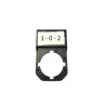 1 0 2 LABEL  Targhetta per pulsante  D 22  con scritta 1 0 2
