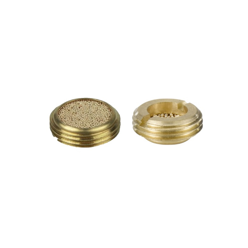 169-1/8  Silenziatore in ottone piatto con bronzo sinterizzato G 1/8
