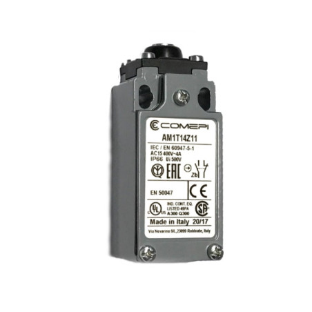 AM1T14Z11  Finecorsa in alluminio Pistoncino in acciaio con cuffia antipolvere  corpo 30mm  PG13,5 IP66