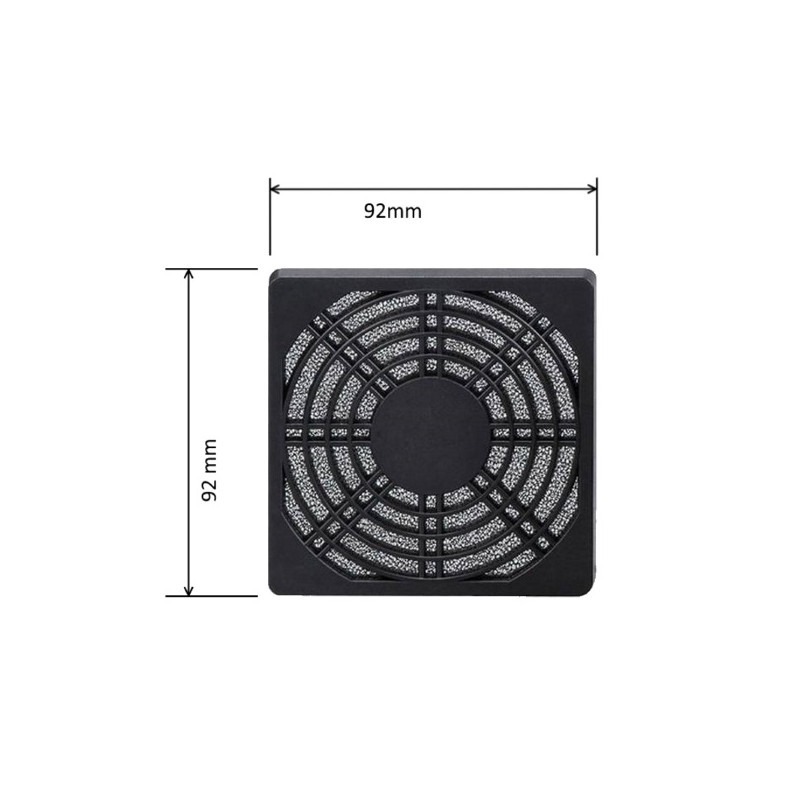 VXF09201BK  Griglia con Filtro protezione tecnopolimero nero per  ventilatore  92x92