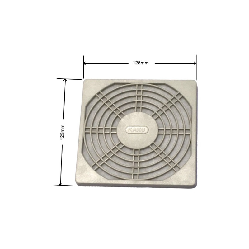 VXF12001WH  Griglia  protezione  in tecnopolimero bianco con filtro 125x125 mm  per  ventilatore 120x120mm