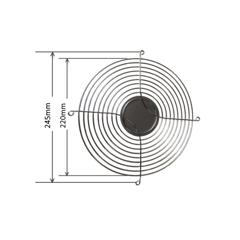 VXM25001  Griglia protezione metallica cromata per ventilatore 245mmX245mm