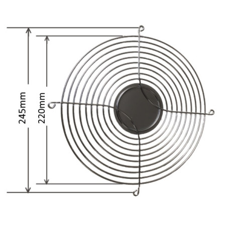 VXM25001  Griglia protezione metallica cromata per ventilatore 245mmX245mm