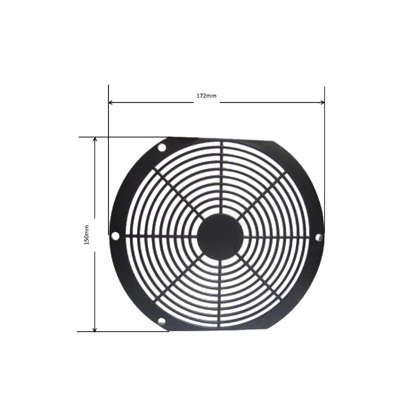 VXP17201BK  Griglia protezione tecnopolimero per  ventilatore  172X150mm