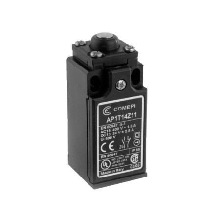 AP1T14Z11  Finecorsa Pistoncino in acciaio con cuffia antipolvere  corpo 30mm   IP65  Pg 13,5