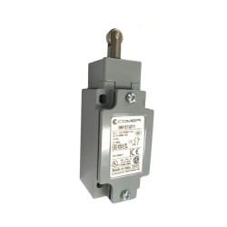 BM1E13Z11  Finecorsa alluminio pistoncino  e rotella  inox  Contatti a scatto 1NO  1NC  doppio isolamento e apertura positiva  P