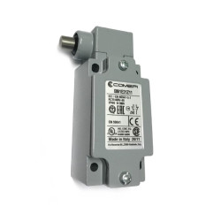BM1E21Z11  Finecorsa alluminio pistoncino laterale in acciaio inox Contatti a scatto  1NO  1NC  doppio isolamento e apertura pos