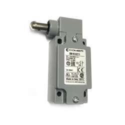 BM1E22Z11  Finecorsa alluminio pistoncino laterale con rotella verticale in acciaio inox Contatti a scatto 1NO   1NC doppio isol