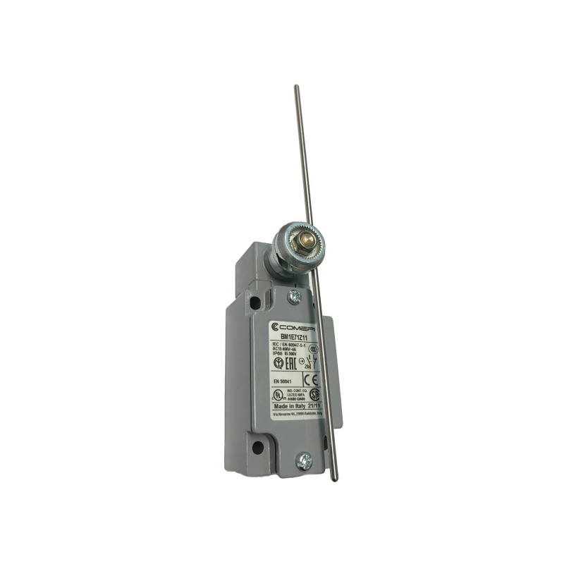 BM1E71Z11  Finecorsa in alluminio  alluminio con Asta in acciaio inox 3mm Contatti a scatto  1NO  1NC  doppio isolamento e apert