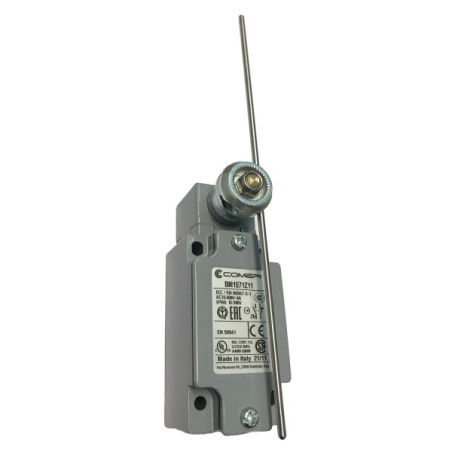 BM1E71Z11  Finecorsa in alluminio  alluminio con Asta in acciaio inox 3mm Contatti a scatto  1NO  1NC  doppio isolamento e apert