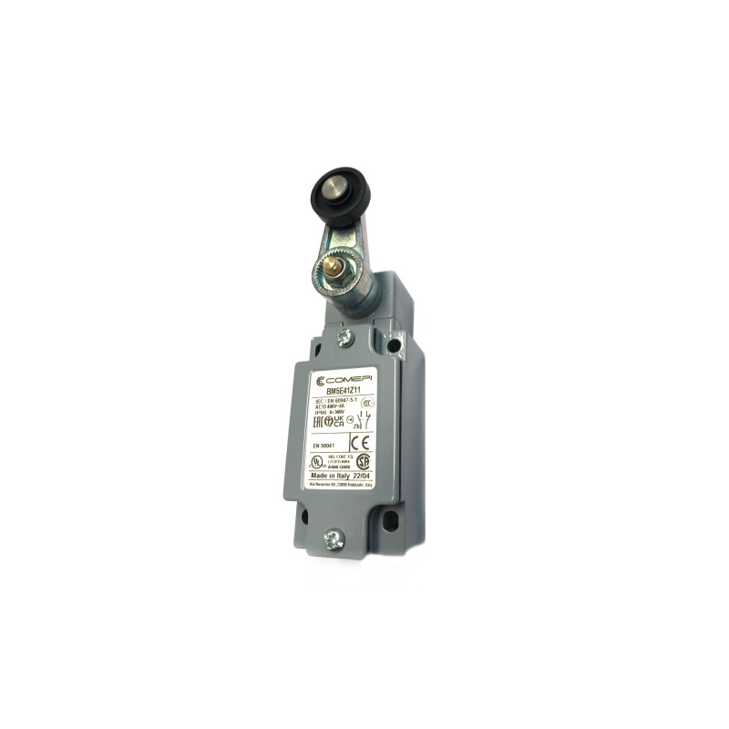 BM5E41Z11  Finecorsa alluminio a leva con rotella nylon 22mm  Contatti a scatto  1NO  1NC  doppio isolamento e apertura positiva