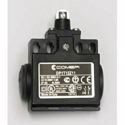 DP1T12Z11  Finecorsa  Pistoncino con rotella in acciaio contatti a scatto 1NO  1NC  doppio isolamento e apertura positiva  PG13,