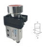ECP1101   Pulsante  D 22 metallico filo ghiera rosso pneumatico 3/2vie NC Monostabile con attacchi  tubo D 4  serie ECX1000