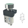 ECP1102  Pulsante  D 22 metallica filo ghiera Verde pneumatico 3/2vie NC Monostabile con attacchi  tubo D 4  serie ECX1000