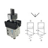 ECP1320  Selettore a leva corta  Nero  3 posizioni fisse  IP65 pneumatico 3/2vie NC  3/2vie NC  attacchi  tubo D 4