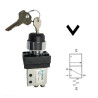 ECP1410  Selettore a chiave  2 posizioni fisse  IP65 pneumatico 3/2vie NC Monostabile con attacchi tubo D 4