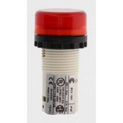 ECX1051   Indicatore luminoso D 22 mm  monoblocco  portalampada BA9S  Rosso  IP65