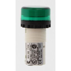 ECX1052   Indicatore luminoso D  22 mm  monoblocco  portalampada BA9S  Verde  IP65