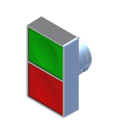 ECX1150  Pulsante doppio a filo ghiera rosso verde  IP65