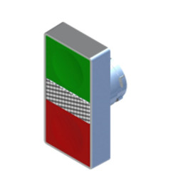 ECX1151  Pulsante doppio con spia luminosa a filo ghiera  rosso verde  IP40