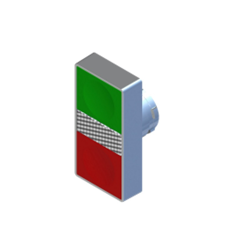 ECX1151  Pulsante doppio con spia luminosa a filo ghiera  rosso verde  IP40