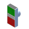 ECX1151  Pulsante doppio con spia luminosa a filo ghiera  rosso verde  IP40