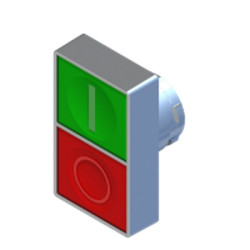 ECX1152  Pulsante doppio a filo ghiera con simboli  rosso verde  IP65