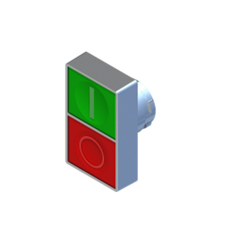 ECX1152  Pulsante doppio a filo ghiera con simboli  rosso verde  IP65
