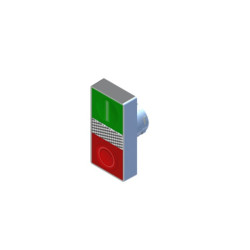 ECX1153  Pulsante doppio filo ghiera metalico  spia Luminosa  simb  O   I Serie ECX1000