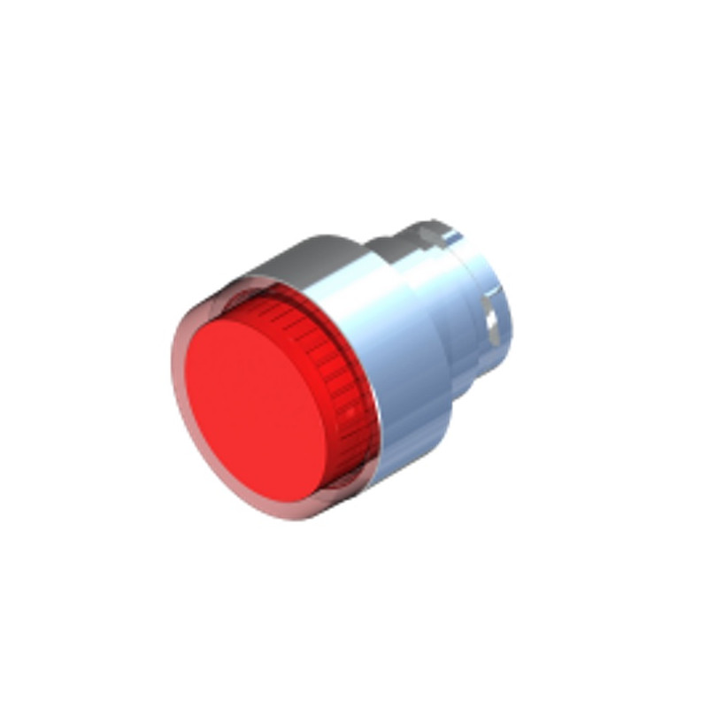 ECX1201  Pulsante D 22 metallica filo ghiera luminoso rosso serie ECX1