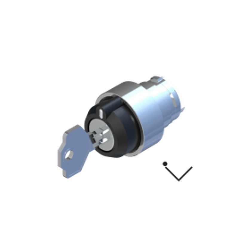 ECX1410  Selettore a chiave   Nero  IP65  2 posizioni fisse con estrazione chiave a SX