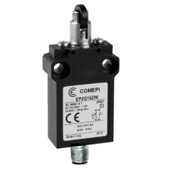  EP2G15ZM  Finecorsa  Pistoncino con rotella ortogonale in nylon  NO NC uscita  connettore M12 4 pin