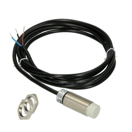 AK1/AP-2A  Sensore induttivo M18  non schermato 10 30Vdc  NO  PNP  Sn  8mm  corpo in ottone nichelato  cavo 2m