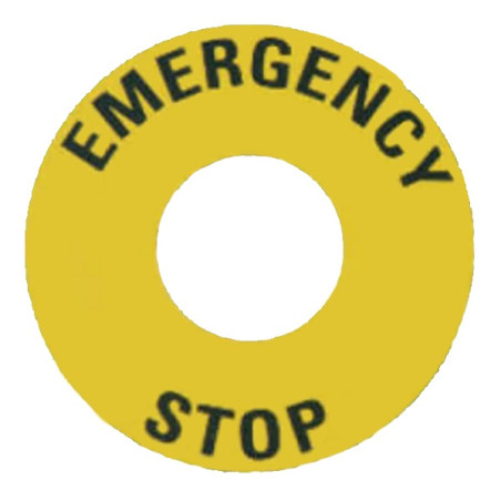 ECX1661  Targhetta D 50  EMERGENCY  fondo giallo