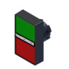 ECX3151  Pulsante plastico doppio a filo ghiera spia