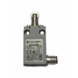 EM1G12ZM  Finecorsa Pistoncino con rotella in metallo NO+ NC con uscita cavo 90° Conn M12